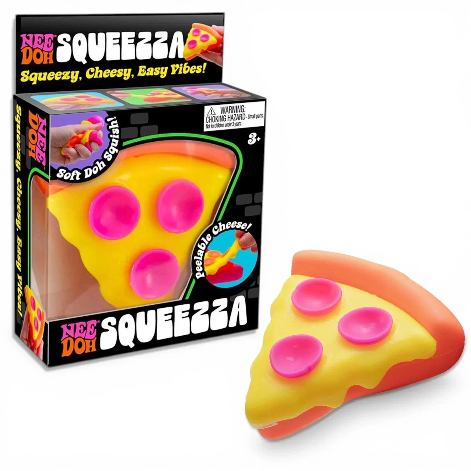 New Rare Squeezza Pizza Nee Doh Squeeze Fidget Toy Pink Crust Usa Free shipping