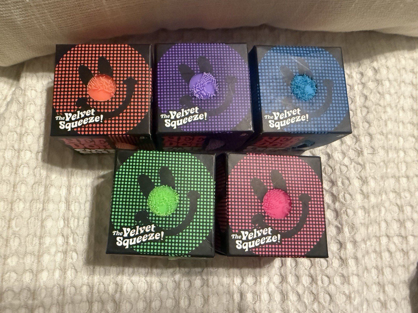 Needoh Flower Power Fuzz Ball-set Of 5 (Orange, Purple, Blue, Green, Pink)