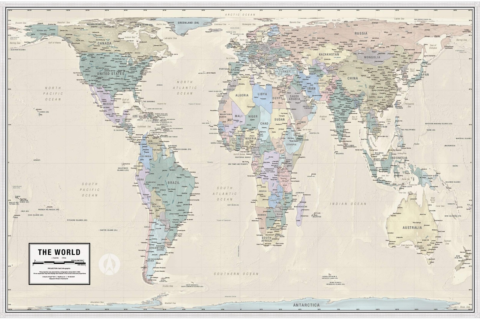 Gall Orthographic World Map | Most Accurate World Map – Countries are Shown i…