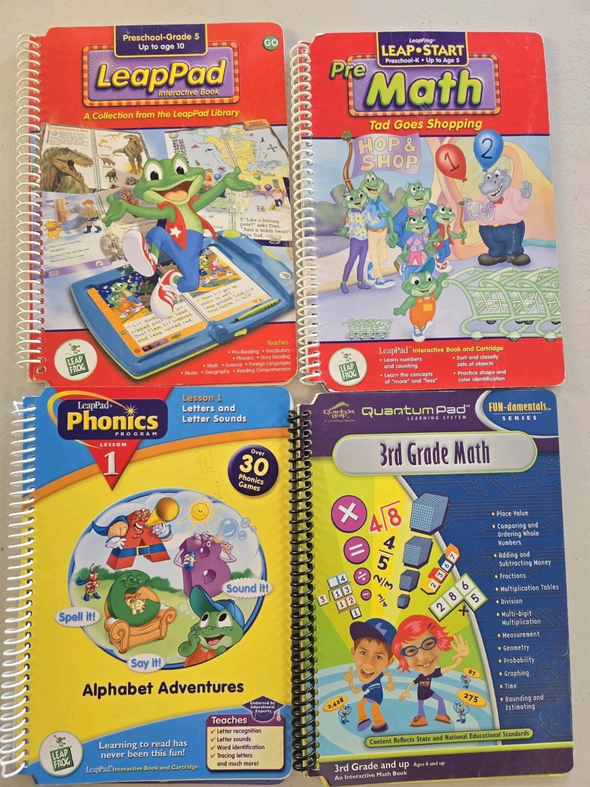Lot Of 14 Leap Frog Leap Start SPIRAL Learning BOOKS Ages 3-10 Learn to Read