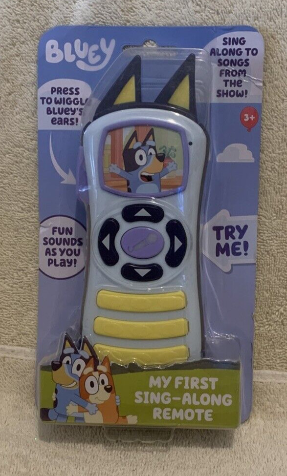 BBC Studios BLUEY Sing Along Remote – 4 Song Buttons & Microphone 7×3 – NEW
