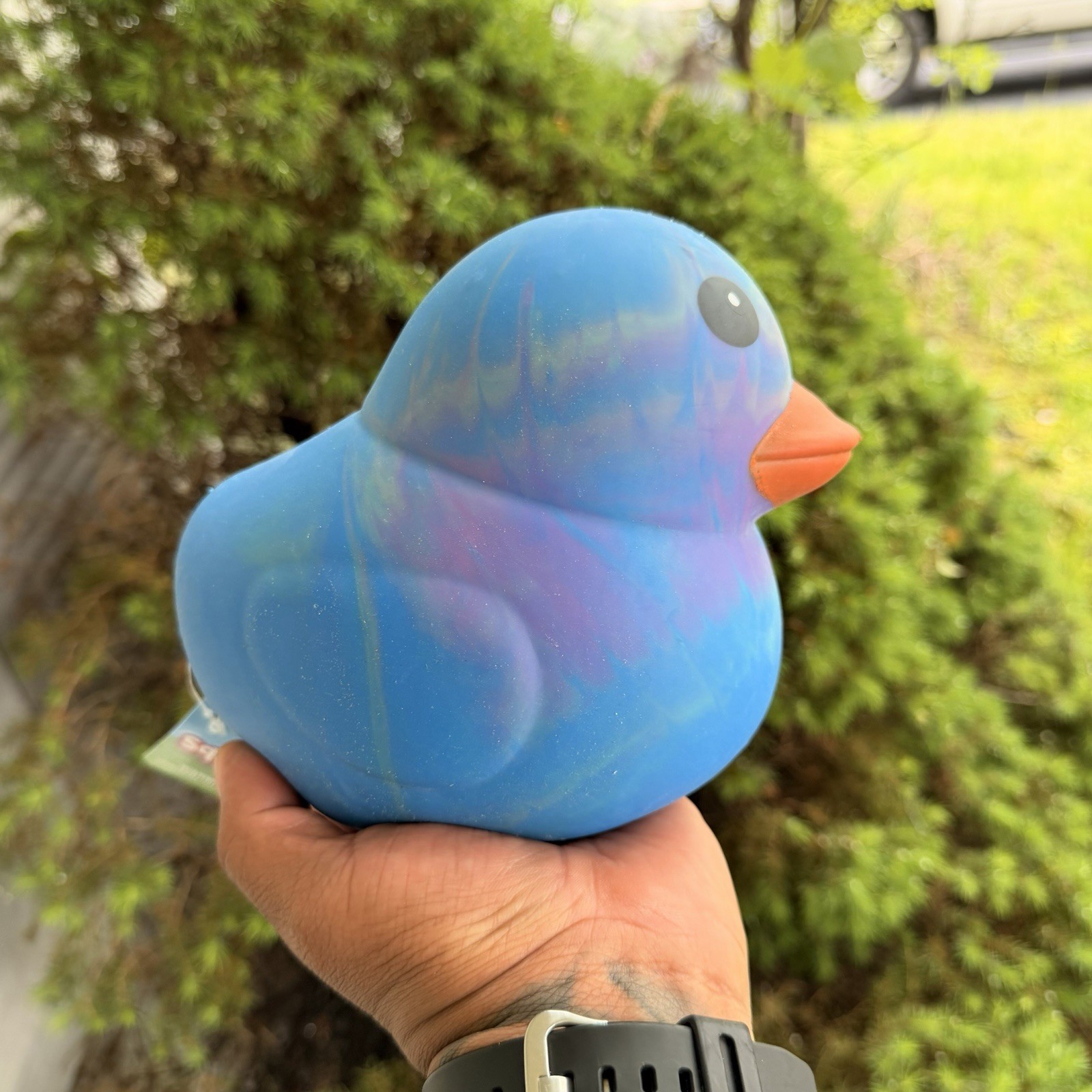 Sunny Days Jumbo Squeezy Duck XL Tie Dye Squishy Sensory Fidget NWT