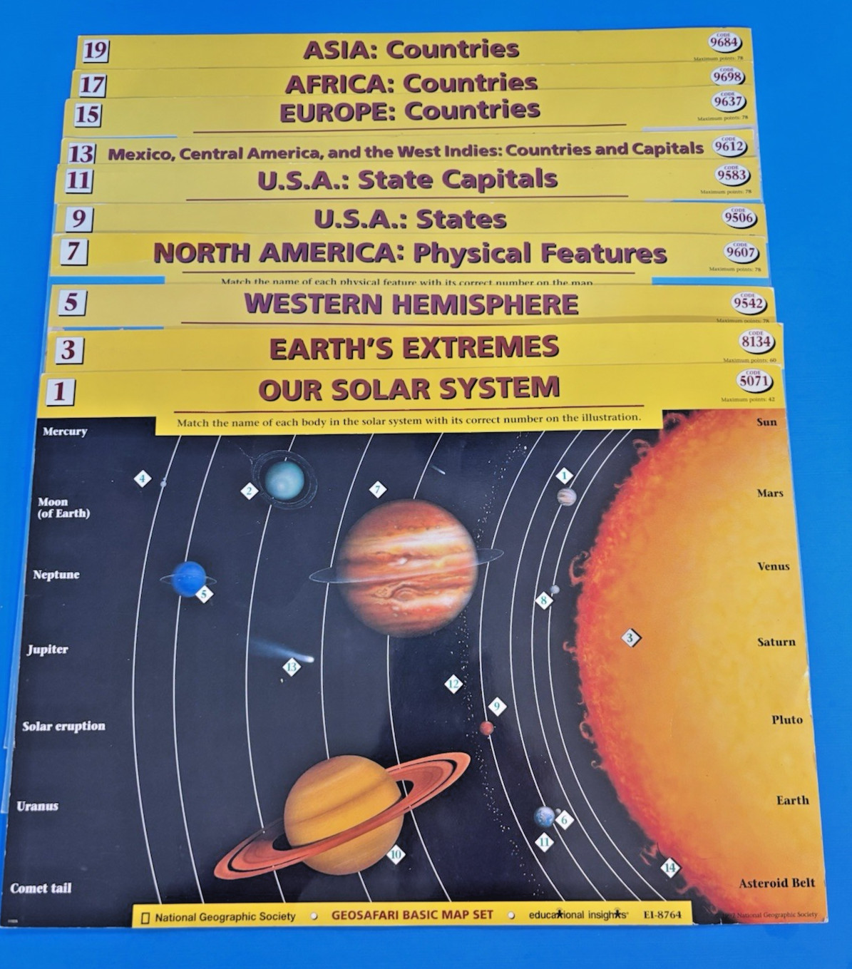 GeoSafari Electronic Learning Game Card Sets Lot of 4- Sci/Sci Fun/US Hist/Maps