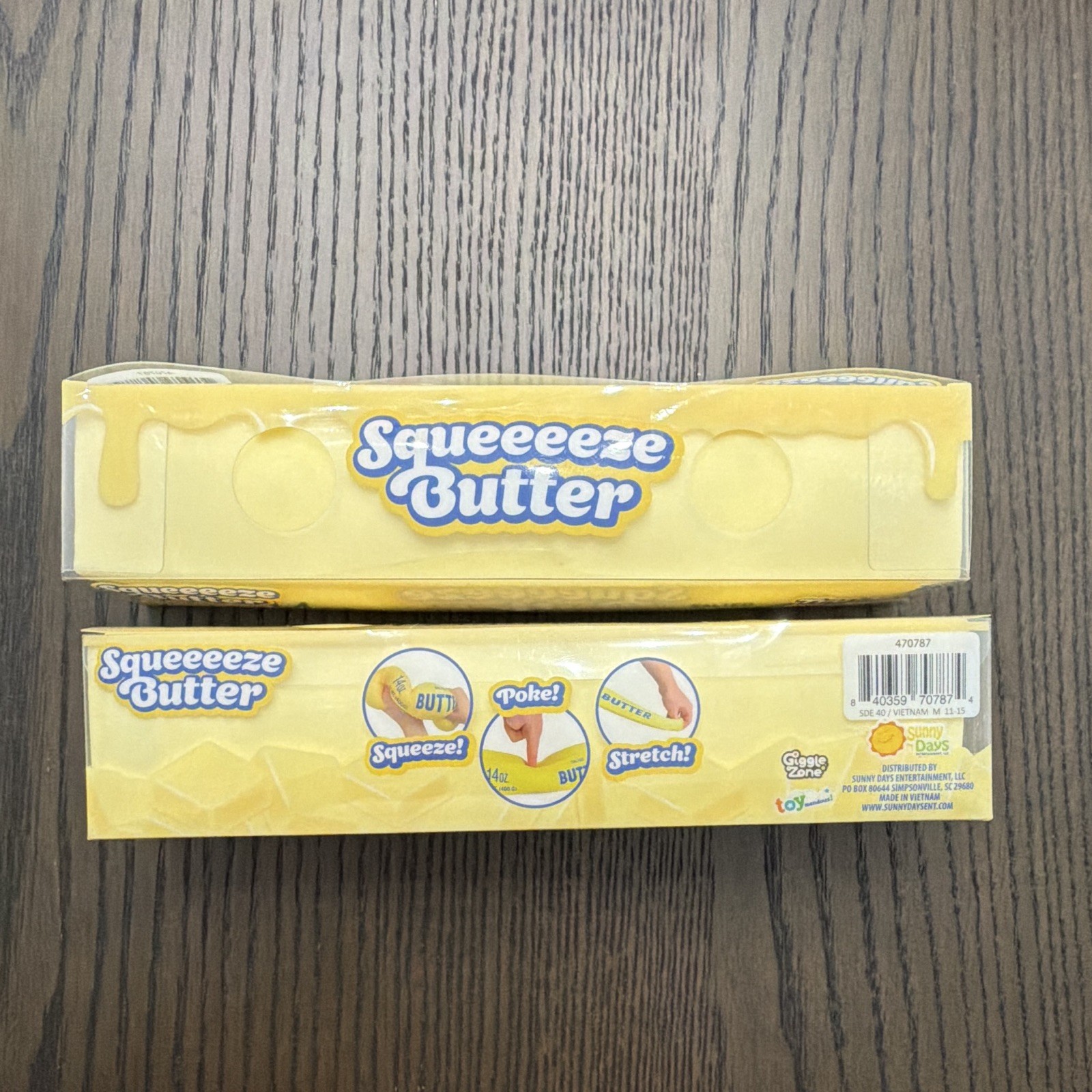Sunny Days Butter Tactile Squeeze Toy Yellow Salted 14oz Lot of 2