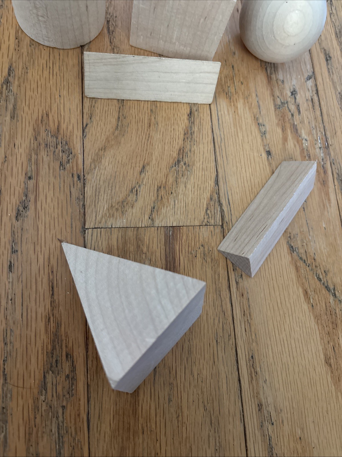 Geometric Solids Set 7 large pieces (math manipulative resource) Wood USA