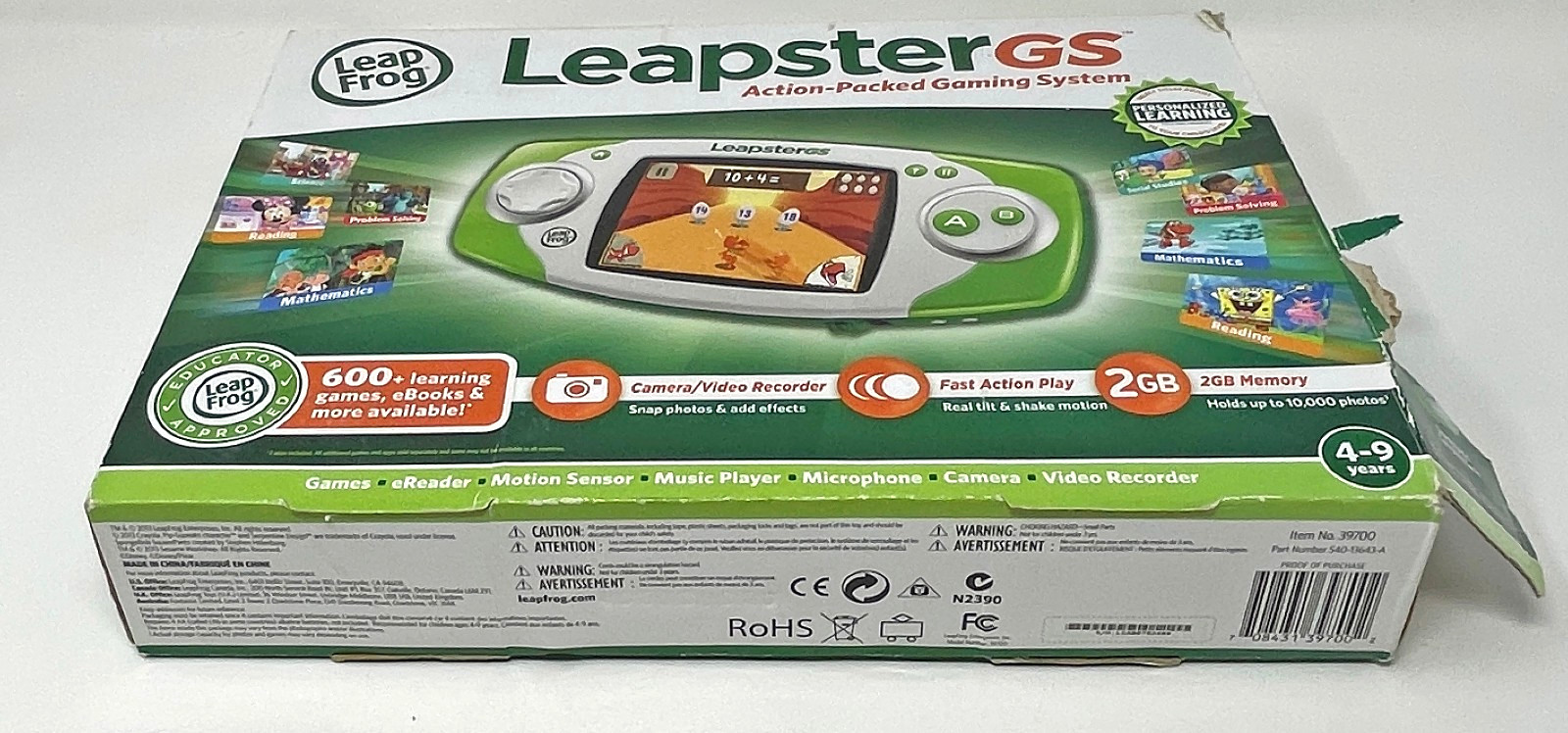 Leapfrog Leapster GS Green Game Console with Camera 39700 Used Tested Works