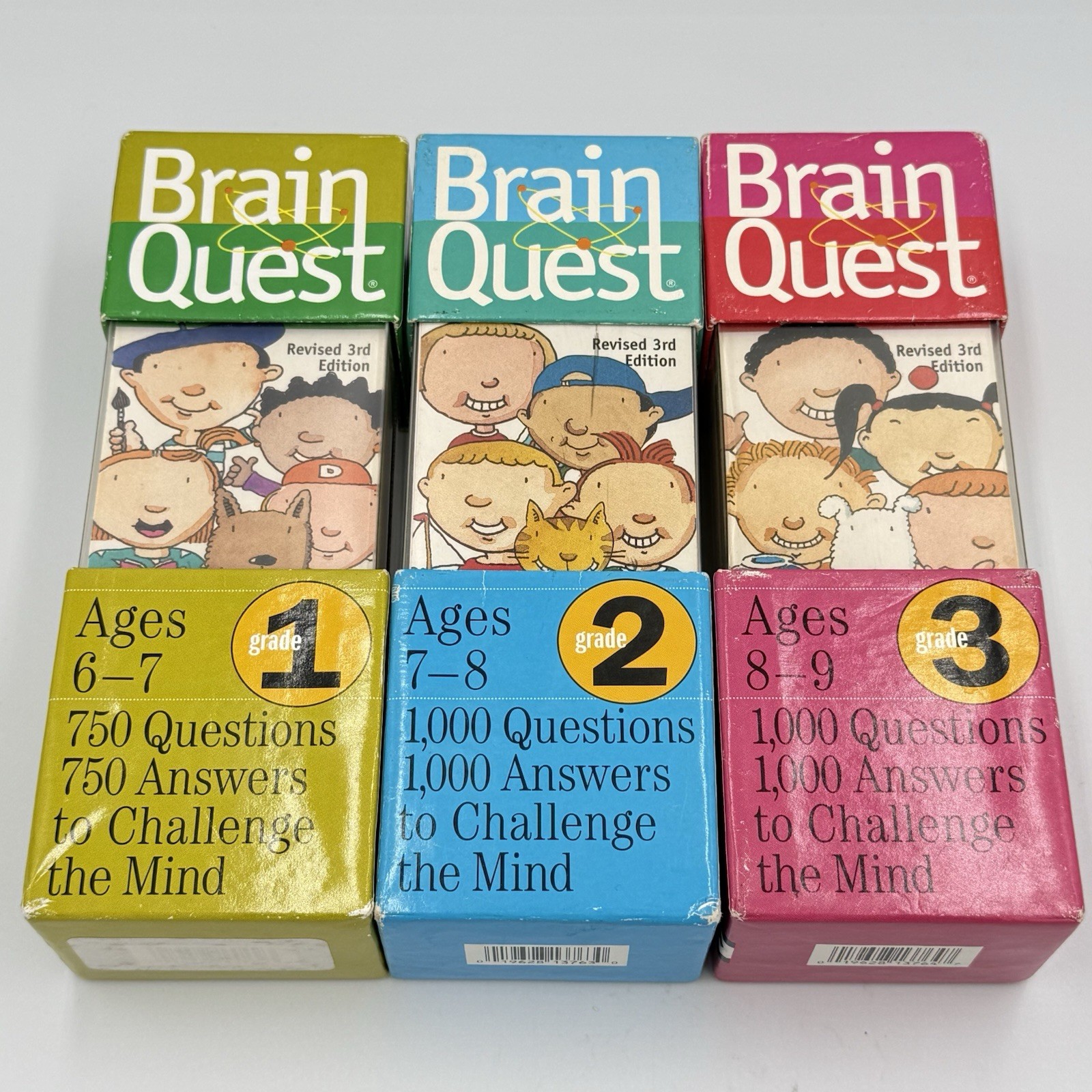 Vintage Brain Quest Bundle Set of 3 – Grades 1, 2, & 3 – Revised 3rd Edition