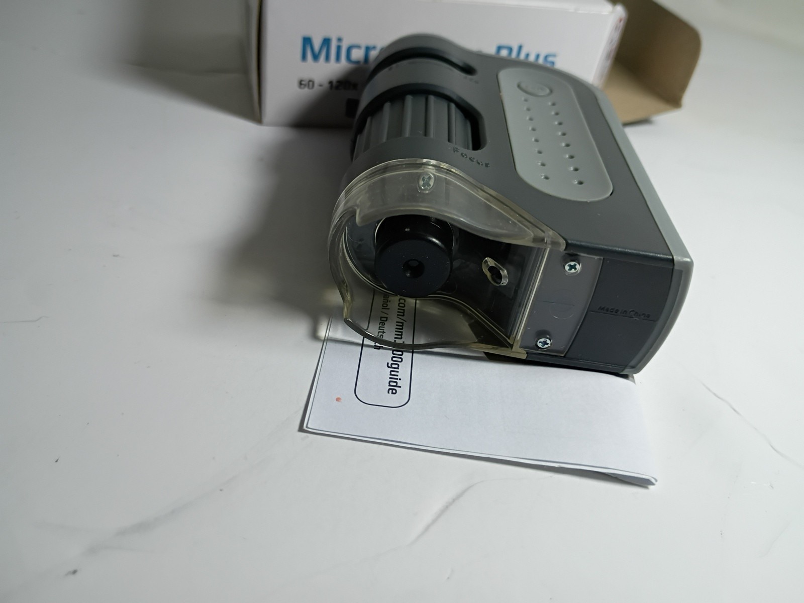 Carson MicroBrite Plus 60x-120x LED Lighted Pocket Microscope MM-300 Gray Boxed