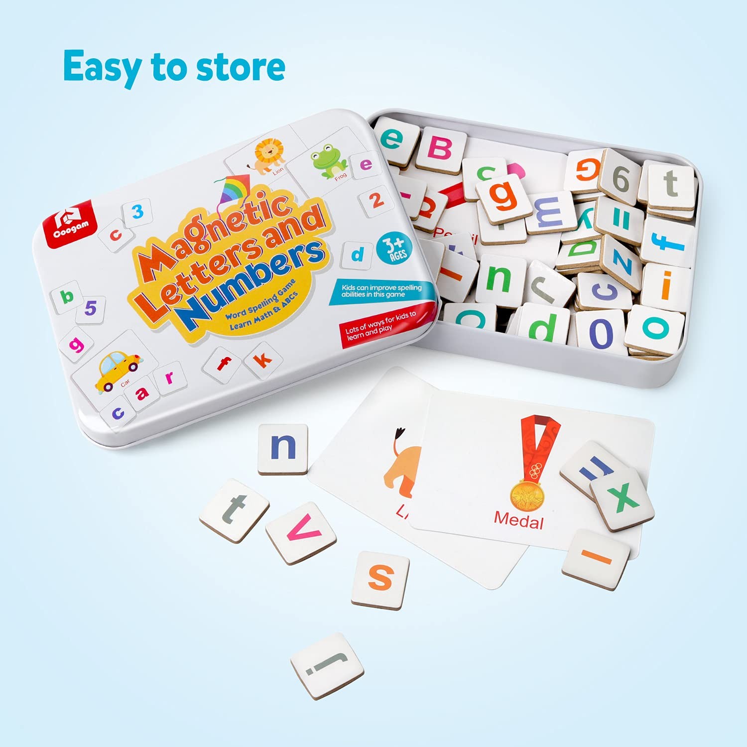 Coogam Magnetic Letters Numbers Alphabet Fridge Magnets ABC 123 Educational Toy