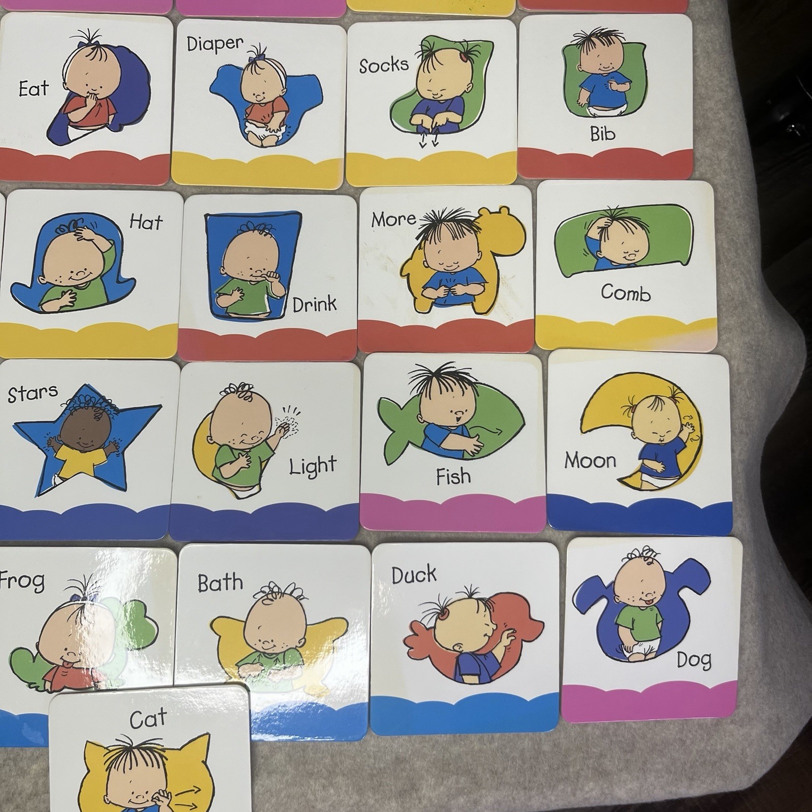 Youth Sign Language Flash Board Cards Set of 31 Educational Learning for Kids