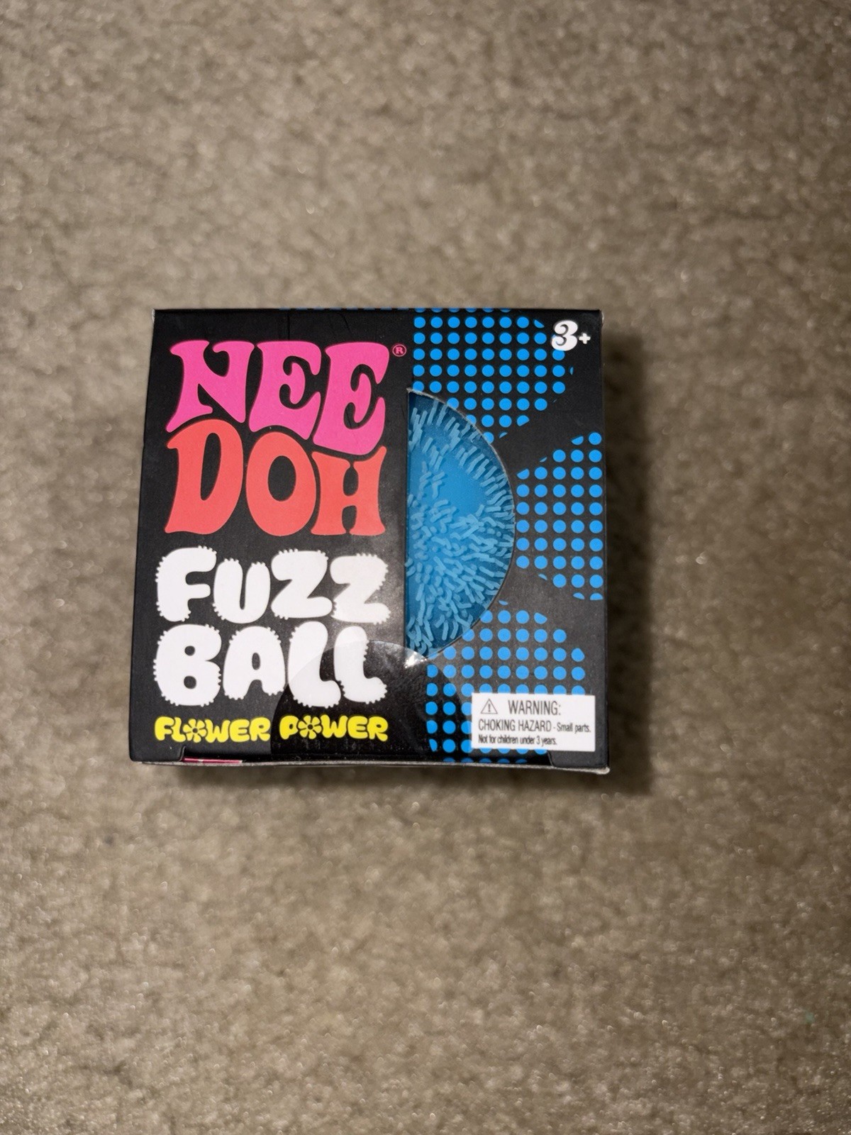 Schylling Nee Doh Flower Power Fuzz Ball Blue Authentic & Unopened