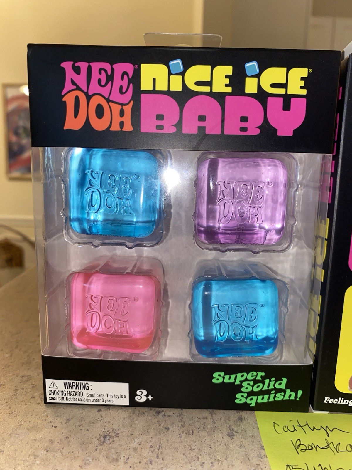 NeeDoh Nice Ice Baby Sensory Squish Cube Super Solid Stress Toy, Pack Of 4