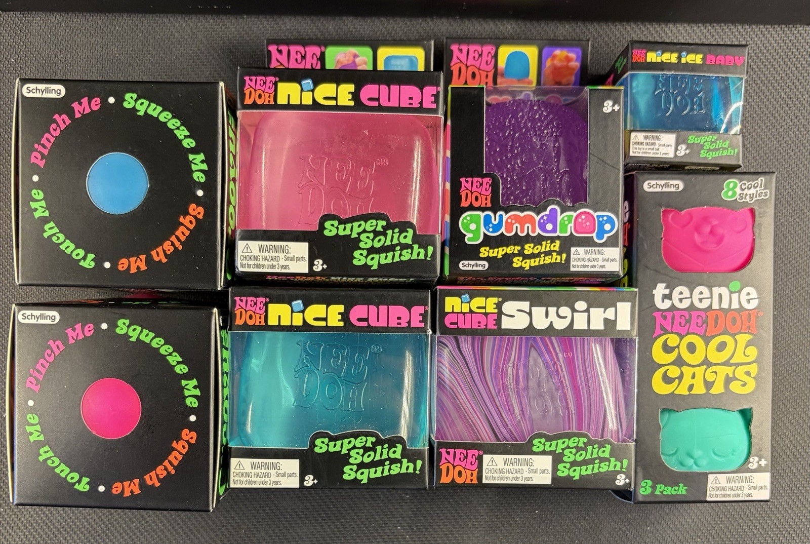 NEEDOH Lot of 8- Gumdrop, Nice-cube, baby, groovy glob, cats, Swirl Authentic