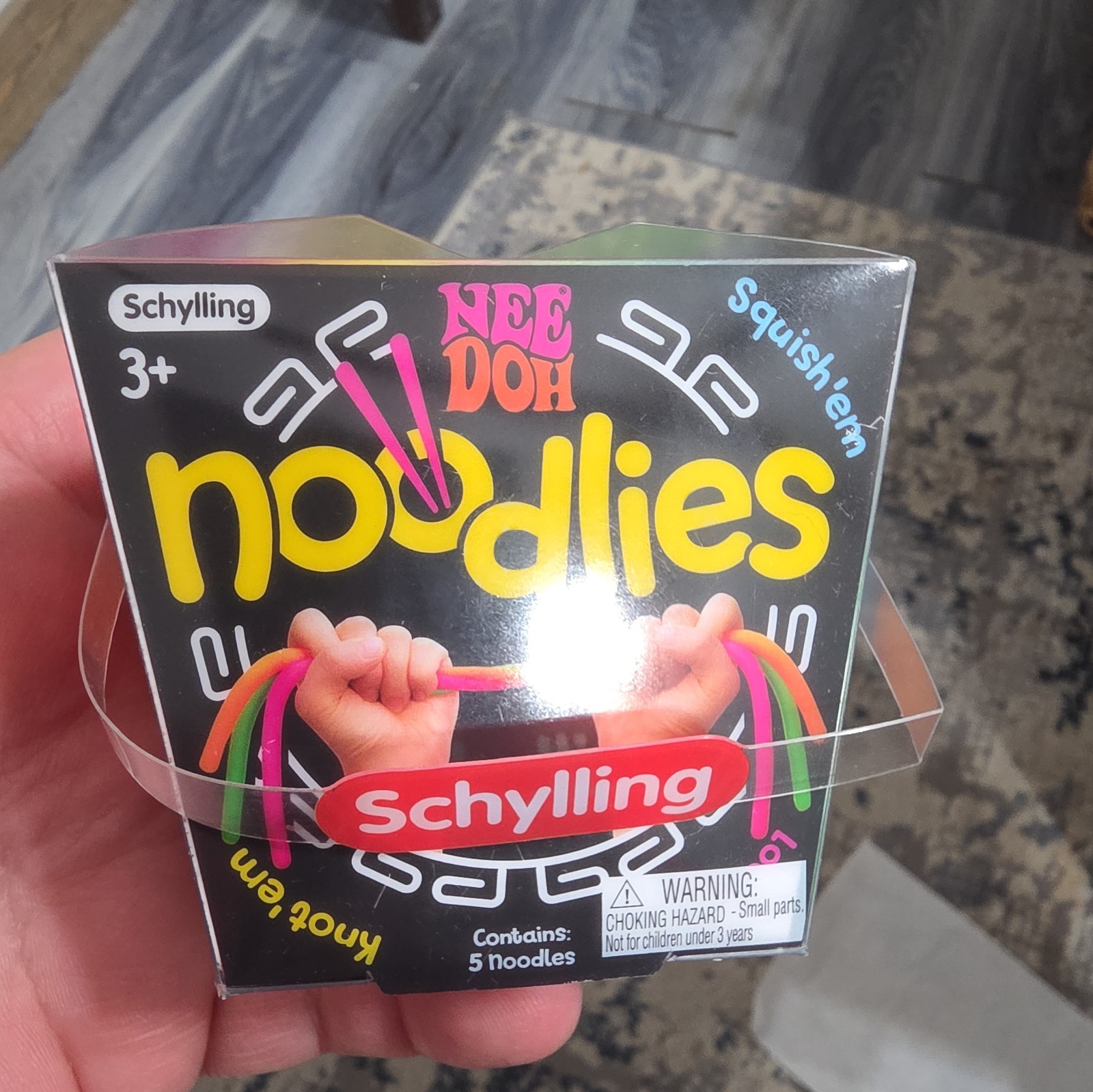 3-NeeDoh Noodlies – 5 different colored stretchy noodles – Schylling Brand New