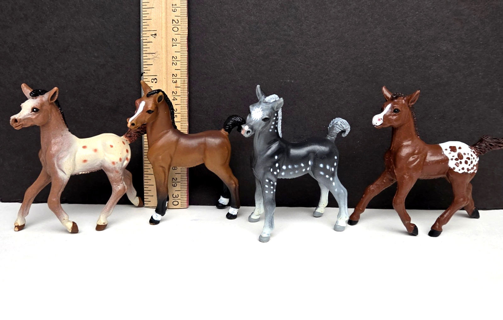 Vintage SAFARI LTD. Hard Plastic PVC Toy Horses Foal Arabian Lot of 6 – 1997