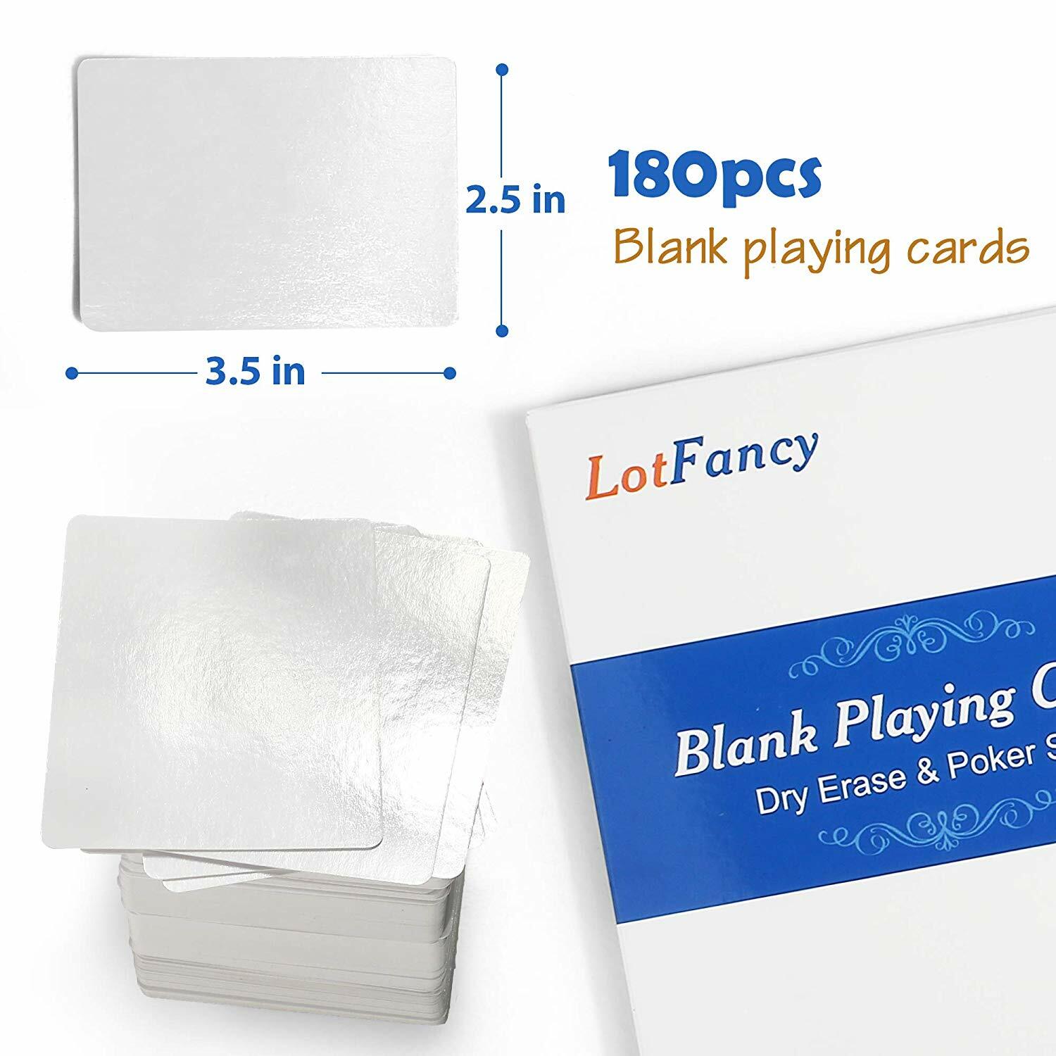 180x Dry Erase Index Cards Blank Playing Cards Note Cards School Work Learning