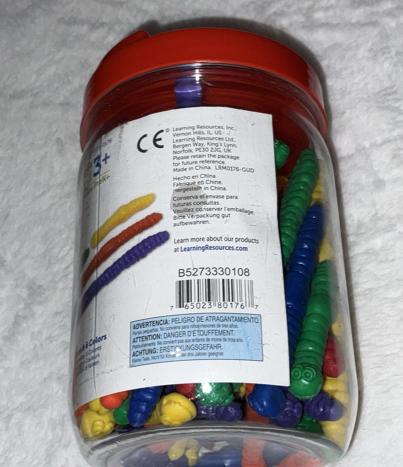 Learning Resources Measuring Worms 72 Pieces, Ages 3+ Toddler Learning Brand New