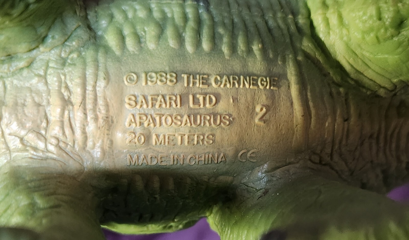 1988 Carnegie Collection Safari Ltd Apatosaurus Vintage Educational 17″ Hard PVC