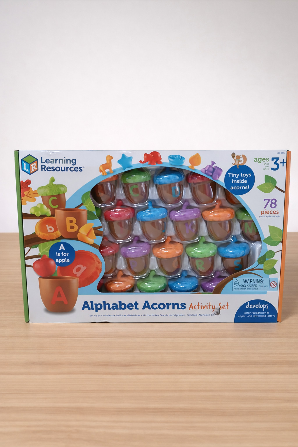 Learning Resources Alphabet Acorns Activity Set, 78 Pieces, Homeschooling New