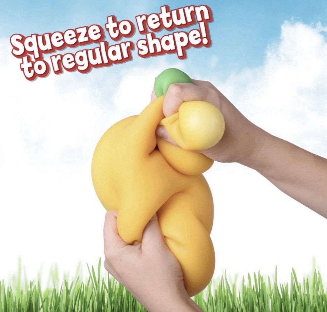 Sunny Days Squeezy Squishy Stretchy Banana NEW FAST SHIP