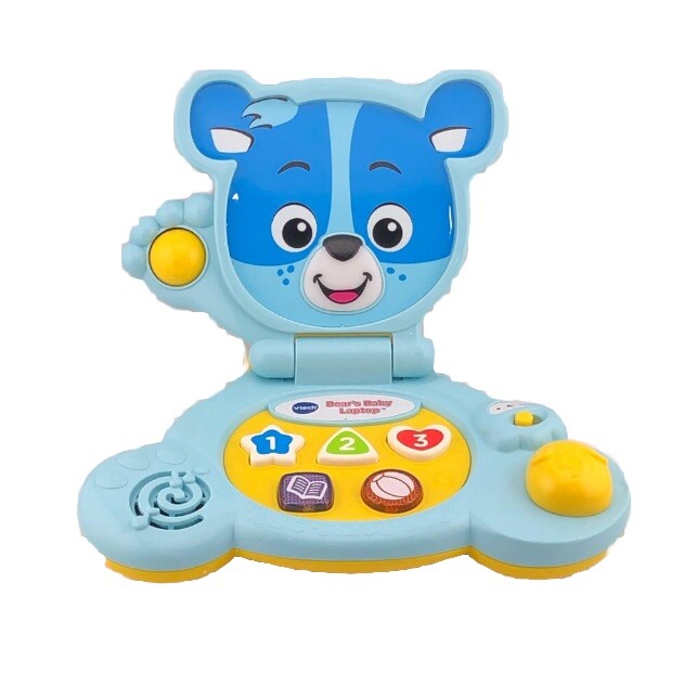VTech Bear’s Baby Laptop Blue Numbers Shapes Sounds Songs Learning 6-36 Months