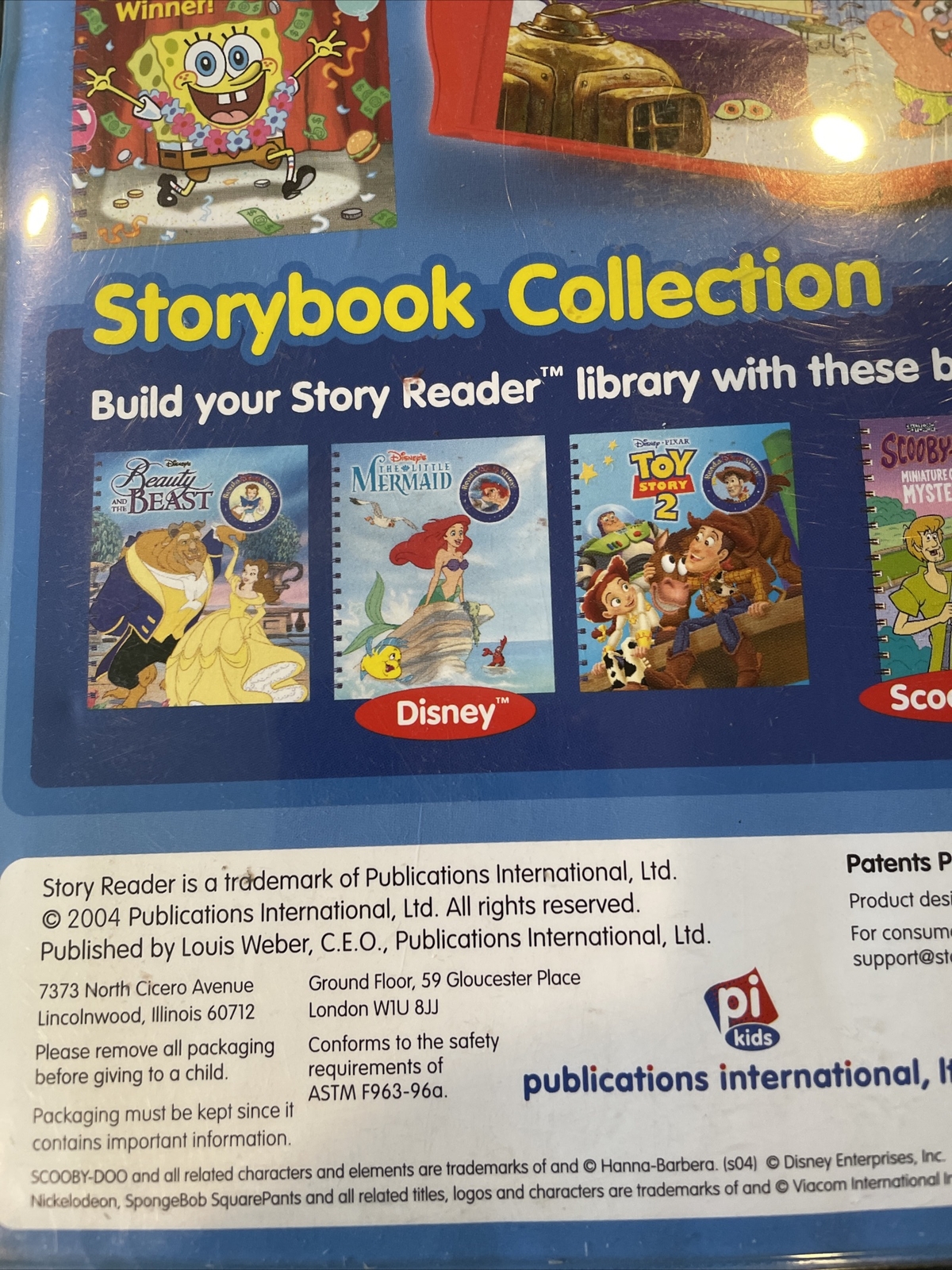 Story reader books and Cartridge PI Kids Sponge Bob New Sealed