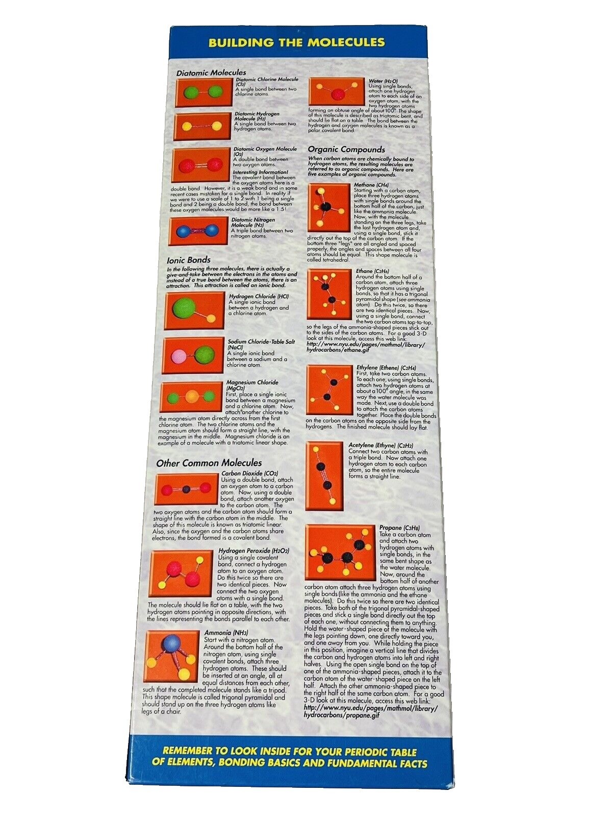 Molecule Kit~The Elements of Fun Learning Ages 12 & up~FloraCraft MK2003P L2 18