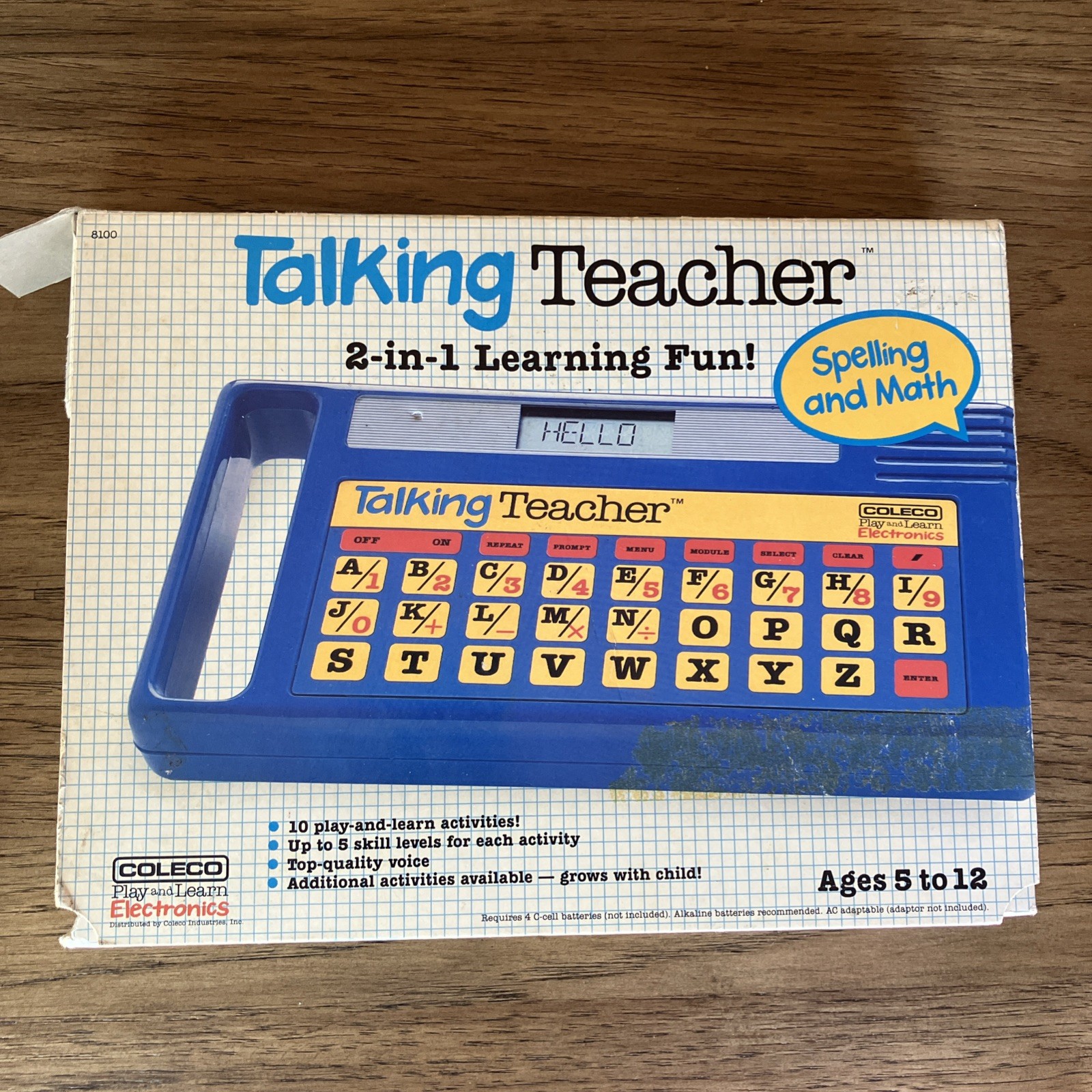 Vintage Coleco Talking Teacher Educational Toy Play & Learn Model 8100 WORKS