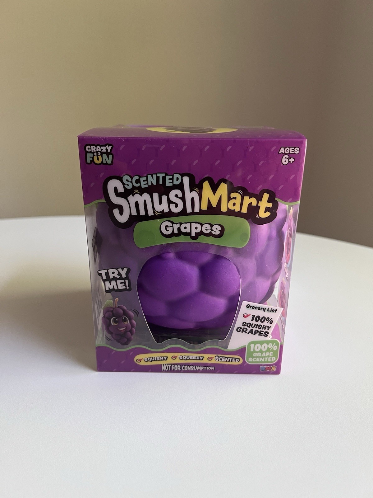 🍇 Smush Mart Scented Grapes JUMBO VIRAL SQUISHY 6” RMS USA Crazy Fun
