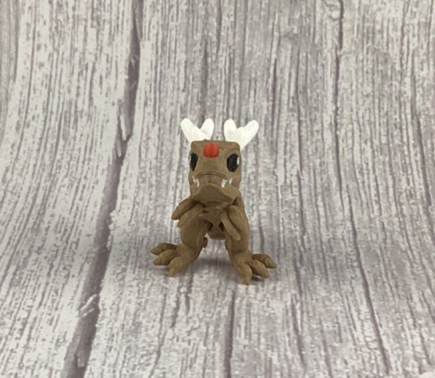 Cinderwings Tiny T-Rex Reindeer Articulated Sensory Toy, Gift