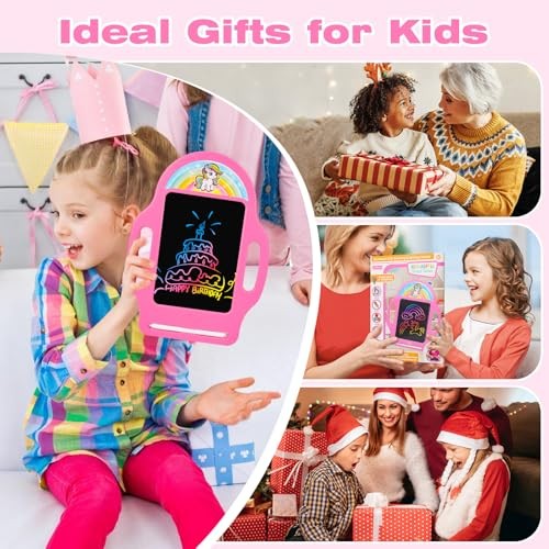 8.5 Inch Magic LCD Writing Tablet for Kids 2-7 – Unicorn Rainbow Learning Pink