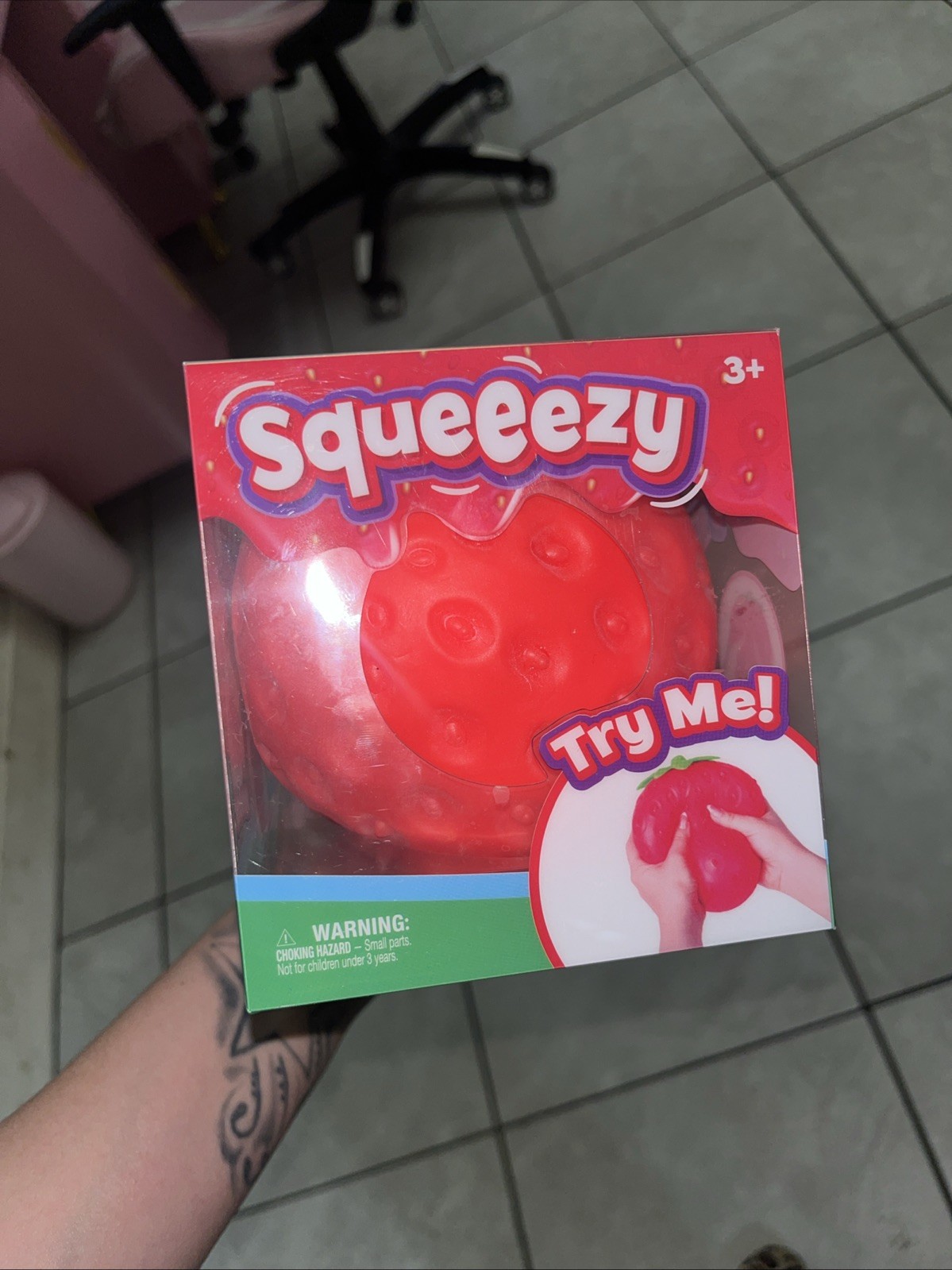 Sunny Days Jumbo Strawberry Squishy Stress Relief Sensory Fidget Toy 5”