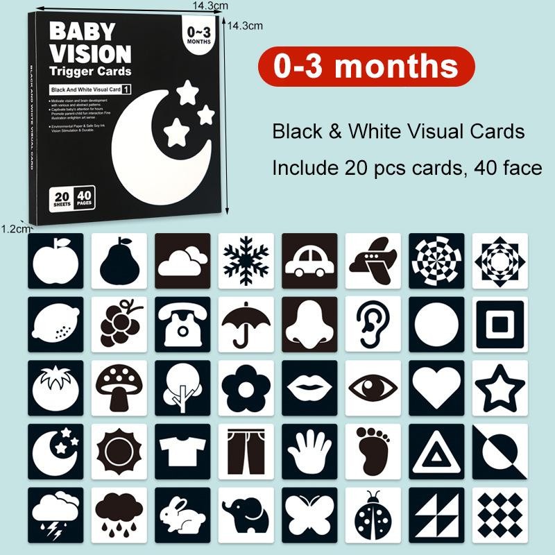 Baby High Contrast Flash Cards Montessori Visual Stimulation Learning Toy Gift
