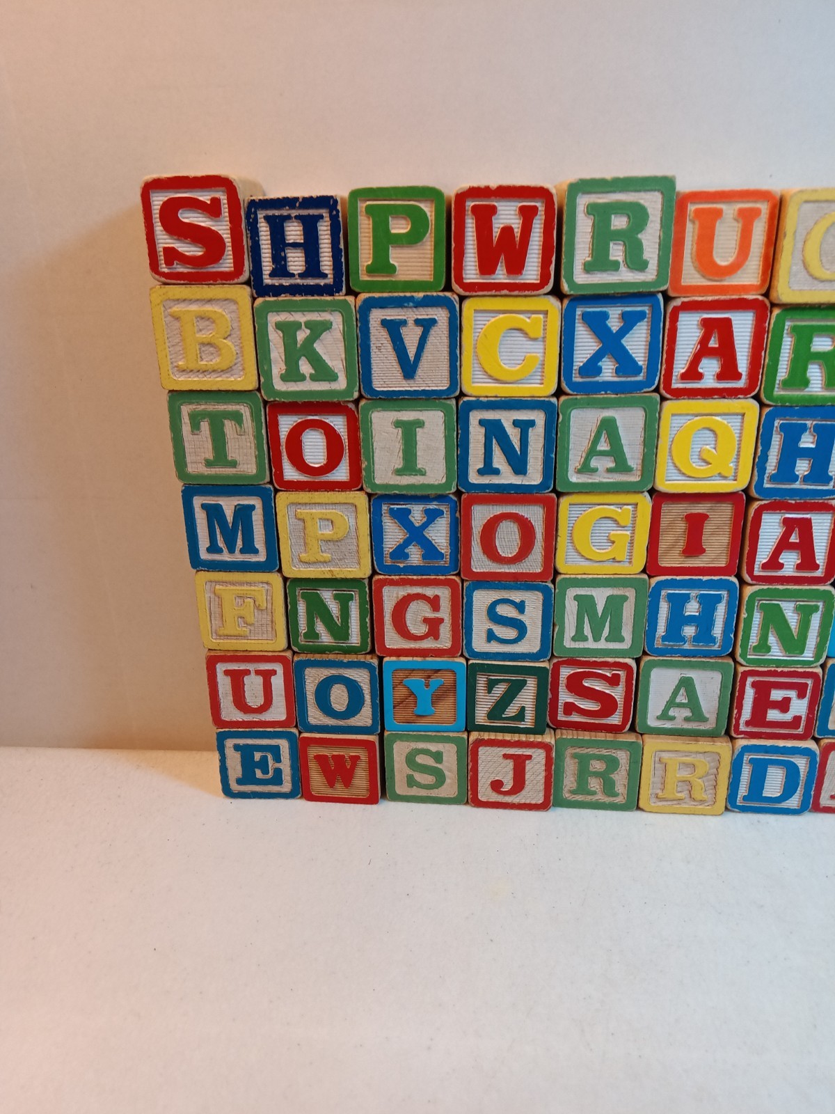 VTG Children’s ABC Wooden Block Building Set Of #73 Blocks Includes Numbers