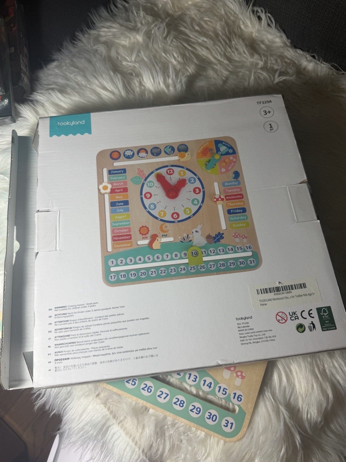Tookyland My Calendar Wooden Time Telling Educational Toy TF329A