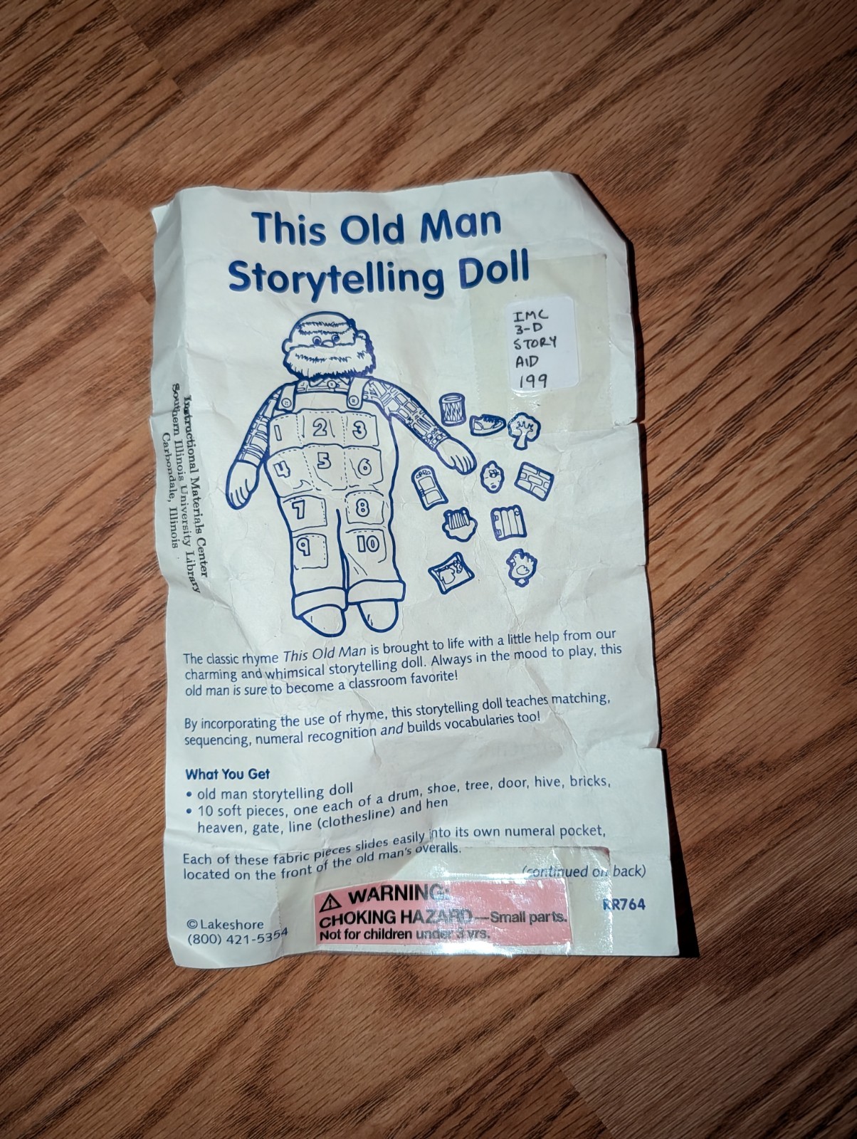 Lakeshore This Old Man Storytelling Doll Complete Set 22” 10 Soft Pieces – Rare!