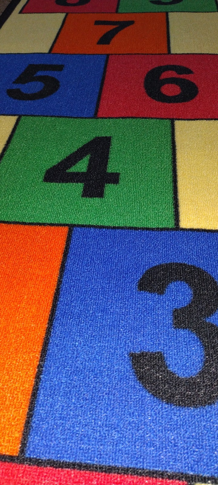 Hopscotch Rug Game Multi Color Learning Carpet Educational Kids Floor Mat