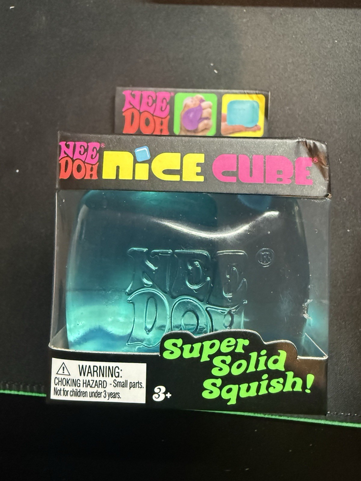 Nee Doh Needoh Nice Cube Blue Ice Super Solid Squish Authentic NEW