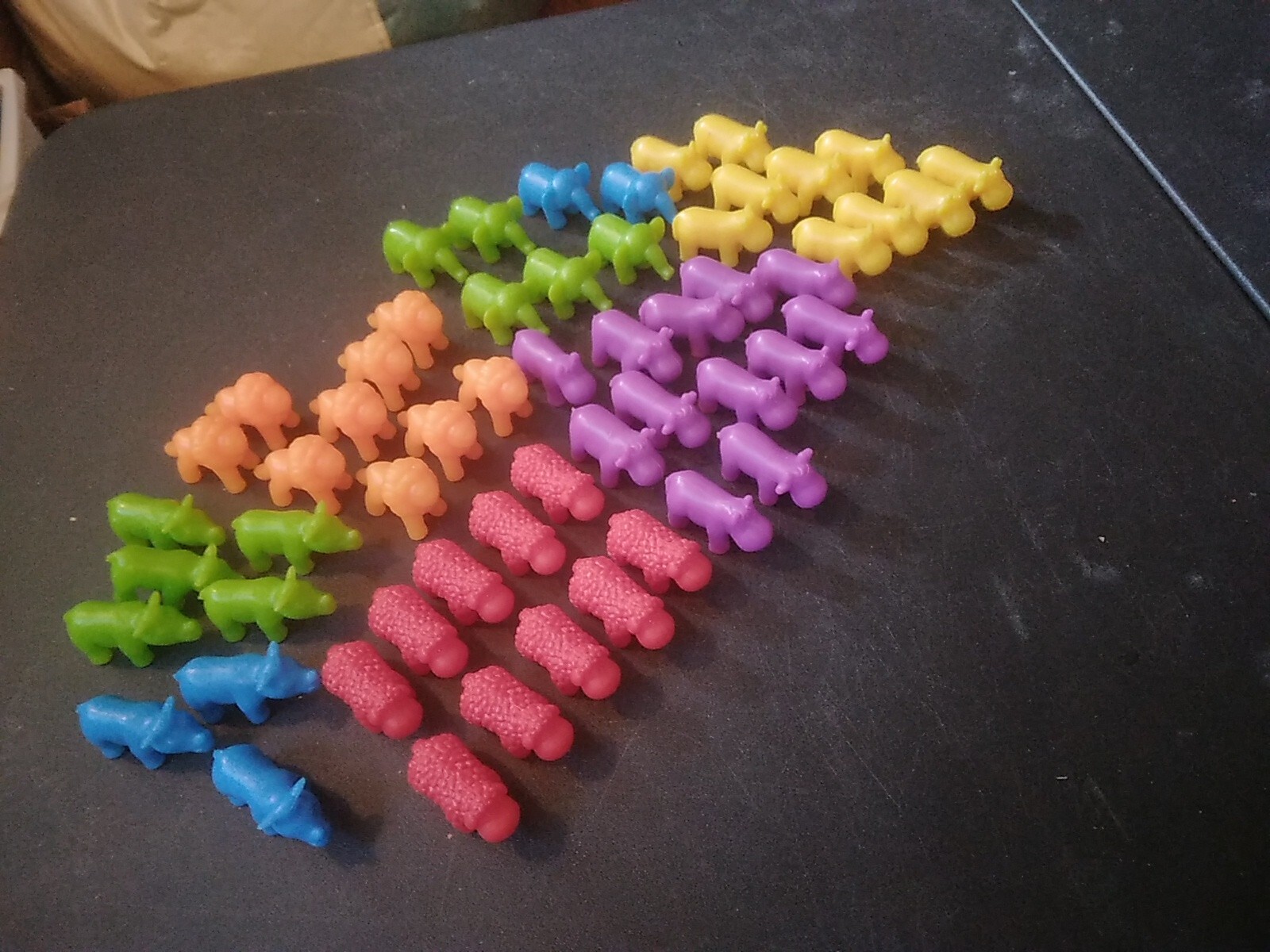 Large Lot 56 Colorful Animals Rubber Plastic Toys Cupcake Toppers