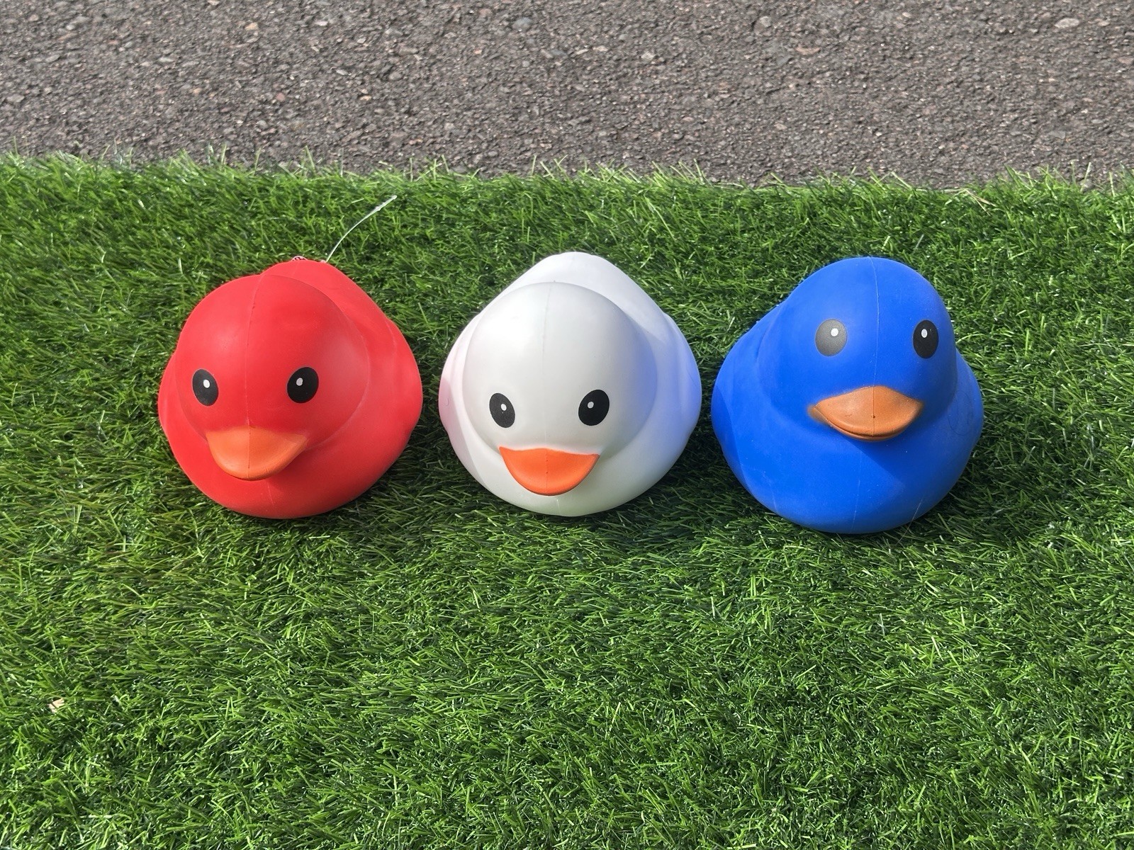 Sunny Days Jumbo Squeezy Duck Squishy Toy Lot Of 3 New – Red, White, Blue 🇺🇸
