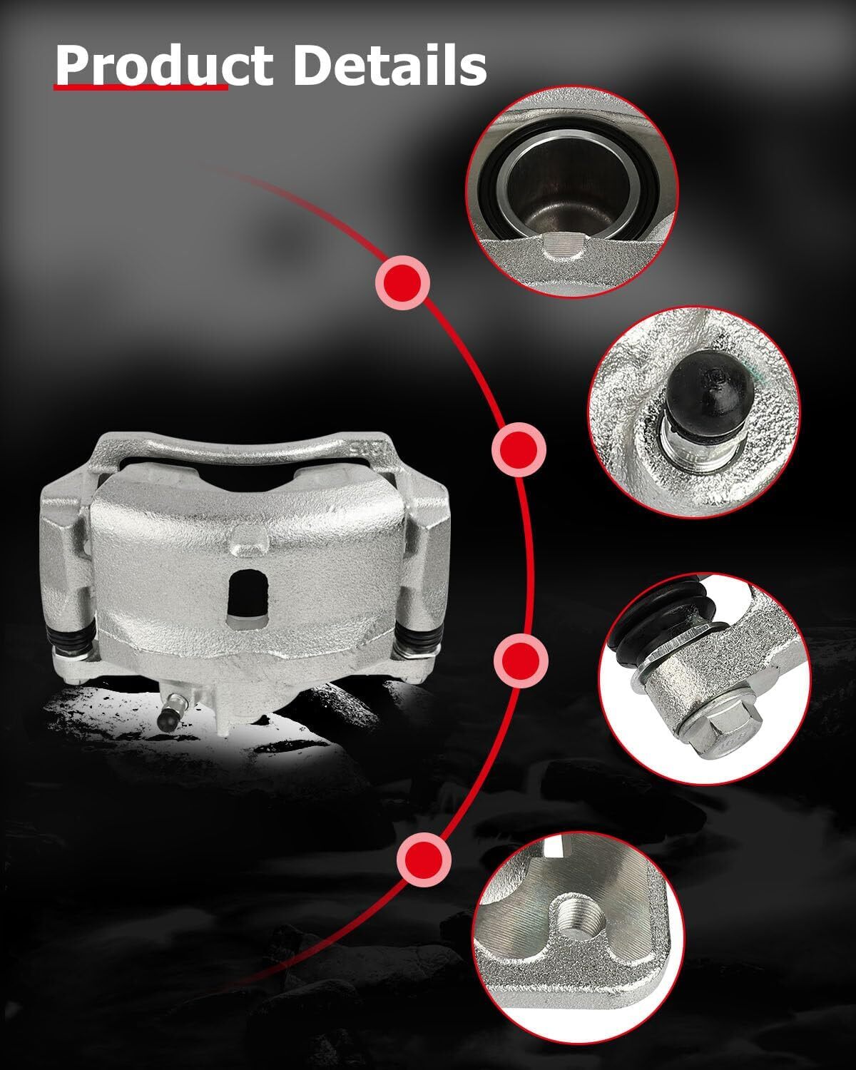 cciyu Front Left & Right Brake Calipers With Bracket 19B1832 19B1833 For Acura