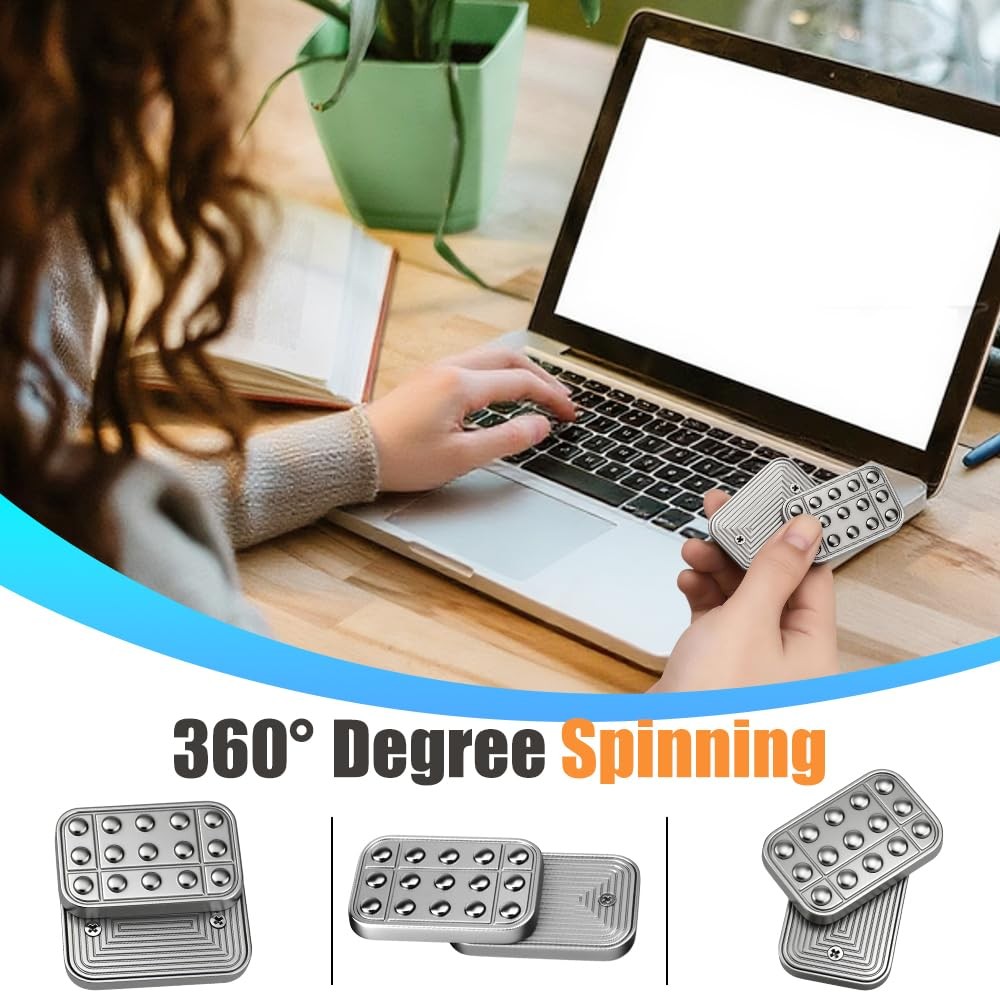 Magnetic Fidget Slider, Metal EDC Alloy Press Pad Push Card, Silvery