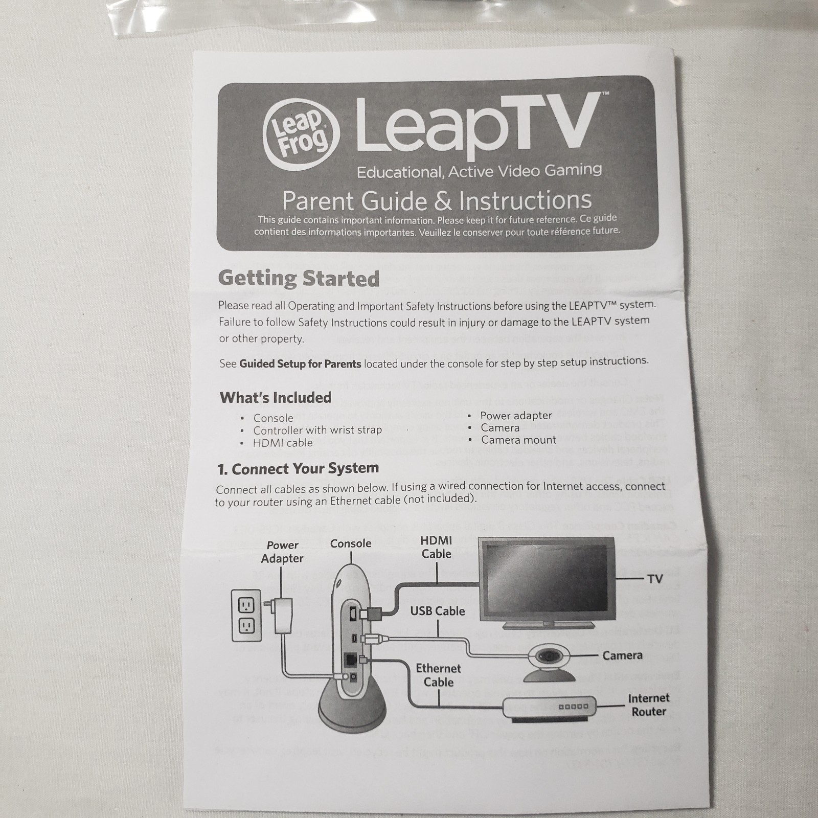 Leap Frog Leap TV Educational Video Gaming System + Nickelodeon Paw Patrol Game