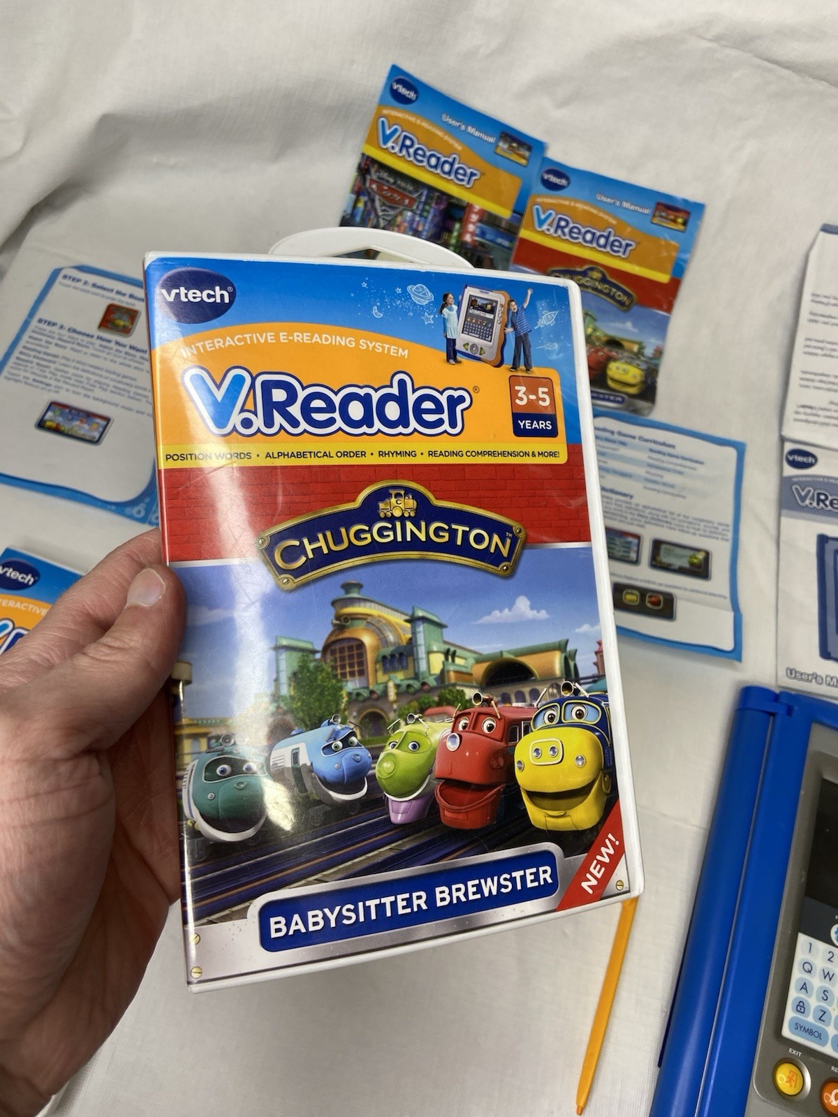 Vtech V.Reader Interactive Learning E-reading System Bundle 3 Games Working Pen