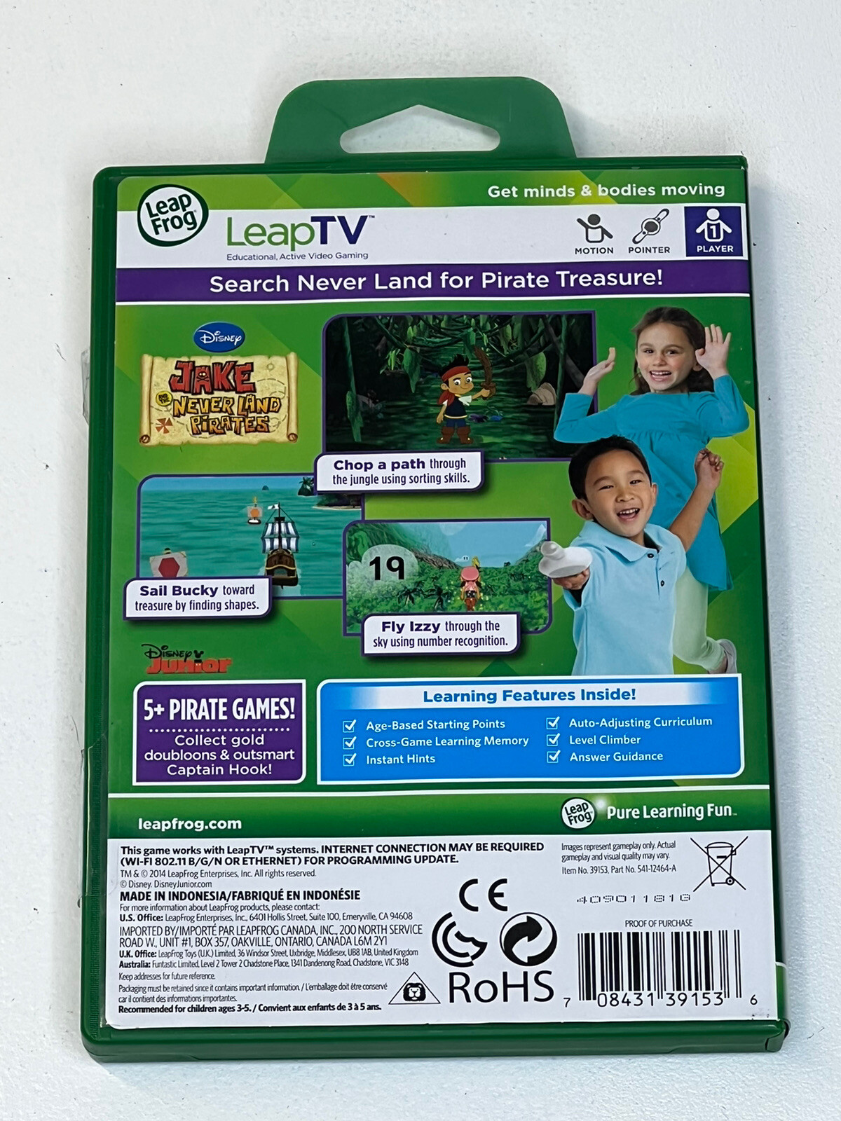 NEW LeapTV LeapFrog Disney Jake and the Never Land Pirates Active Video Game