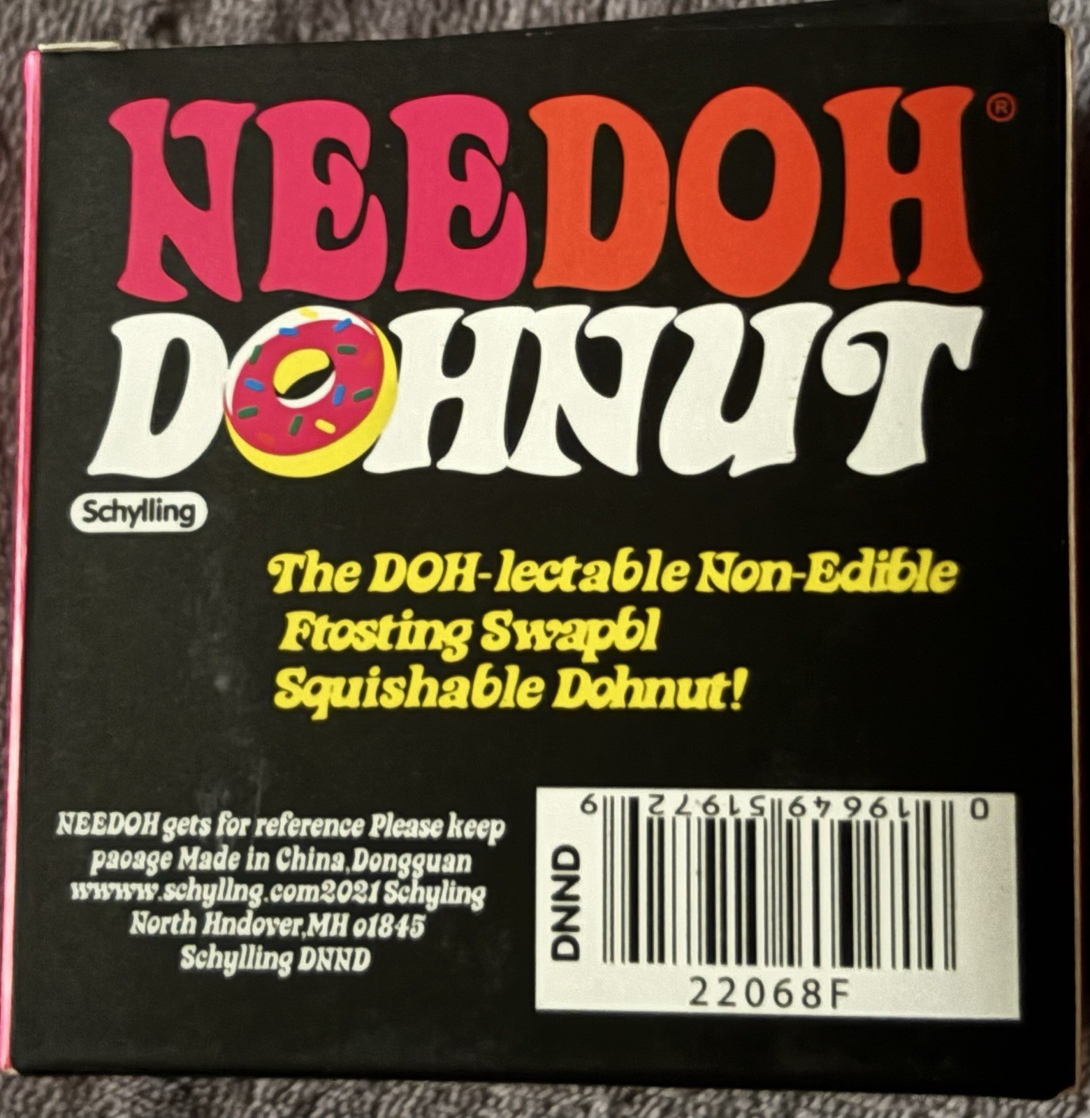 Schylling NeeDoh Donut Pink Sprinkle Nee Doh Swapable Authentic Dohnut