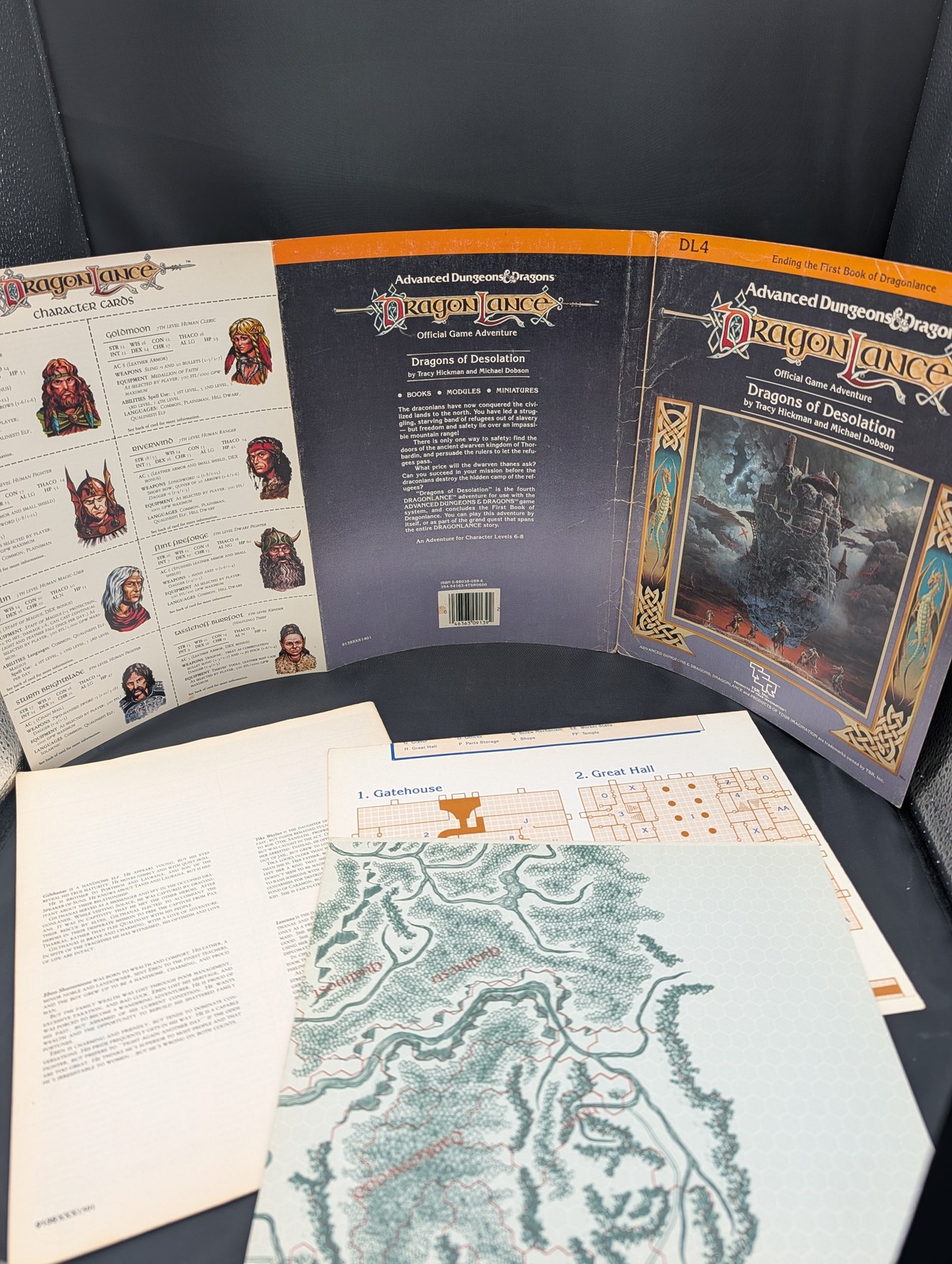 Dragonlance DL1-DL6 Complete Lot AD&D 1st Ed TSR 1984-85 Modules with Maps VG