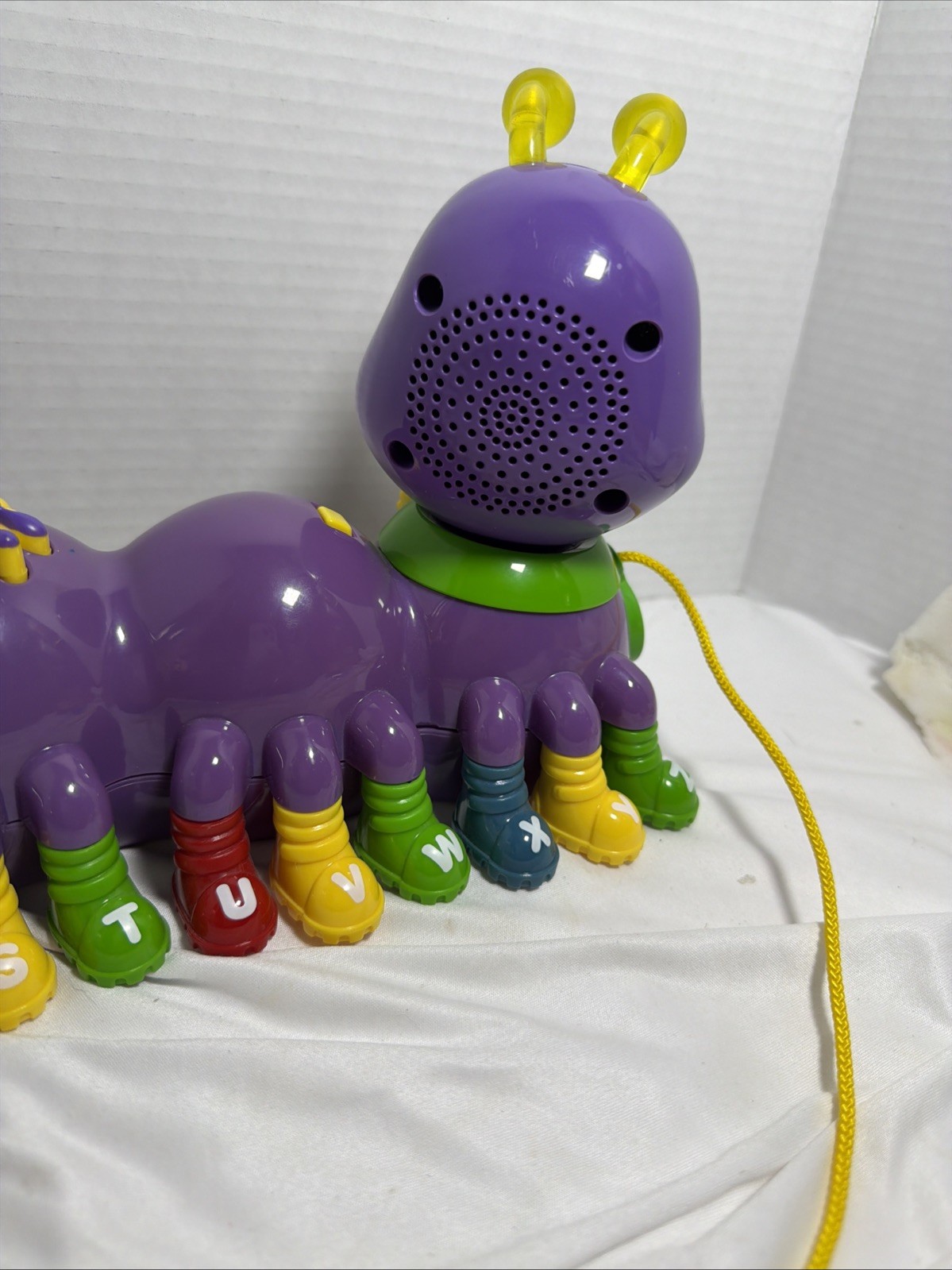 Leapfrog Alphabet Pal Purple Caterpillar Pull Toy Interactive Musical WORKS