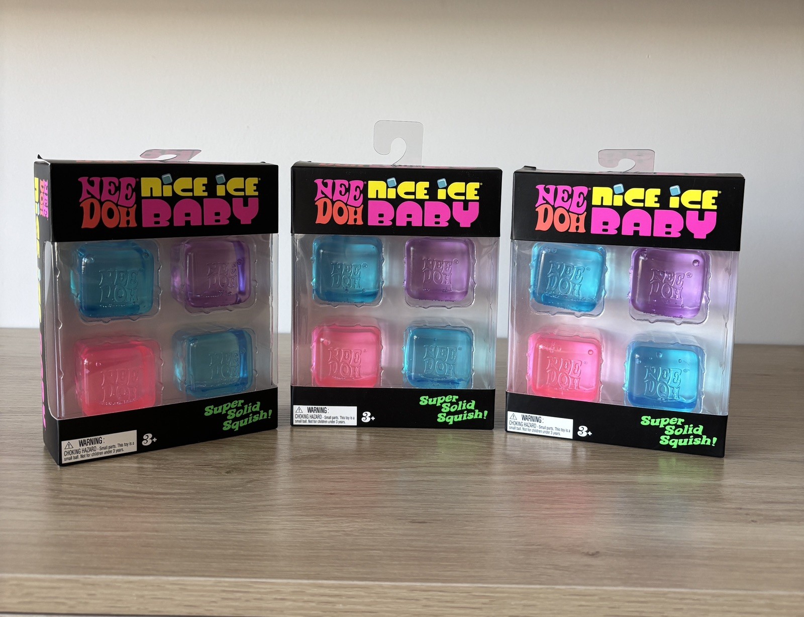 NeeDoh Nice Ice Baby Mini Nice Cubes – (3) Total Boxes – New In Box!