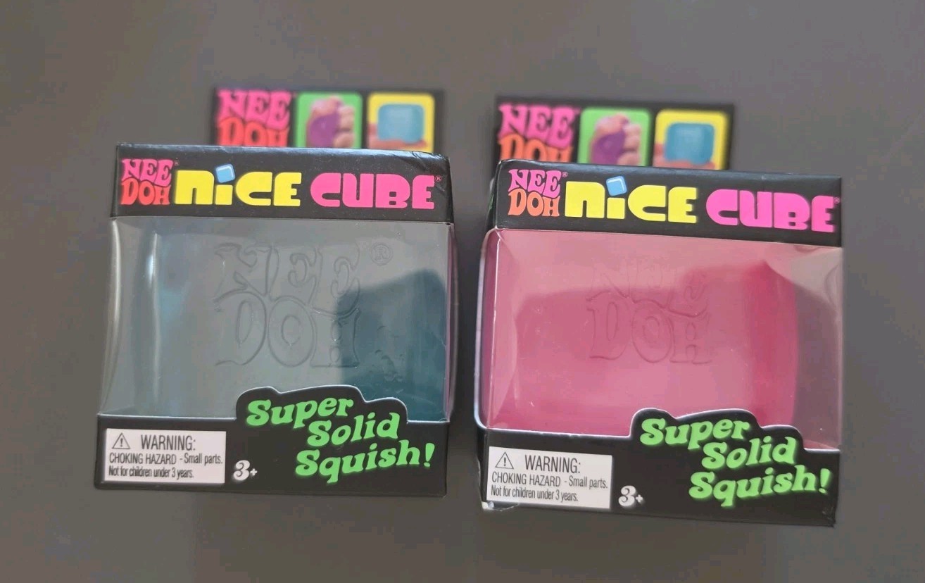 NeeDoh Nice Cube Super Solid Squish Pink & Blue Lot Of 2 📦SHIPS SAME DAY 📦